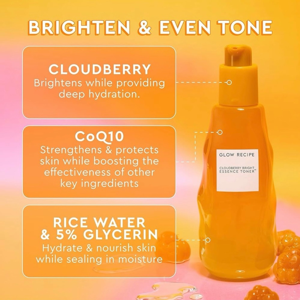 Glow Recipe Cloudberry Bright Essence Toner -mini 30 ml NIB - Picture 3 of 5